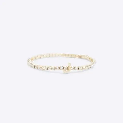 Gold Initial J Bracelet sold by River Island