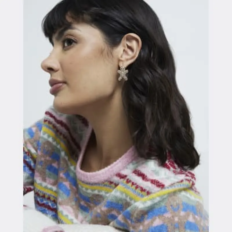 Gold Christmas Ginger Bread Stud Earrings sold by River Island