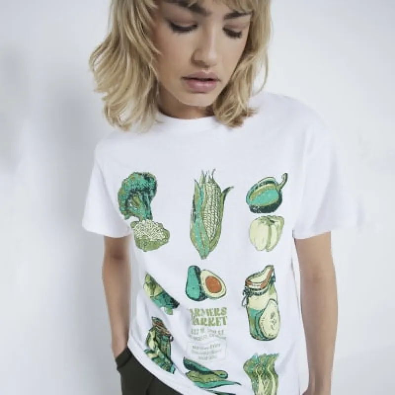 White Farmers Market graphic T-shirt sold by River Island
