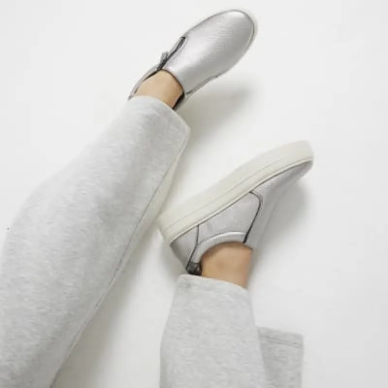 Silver Zip Platform Trainers sold by River Island