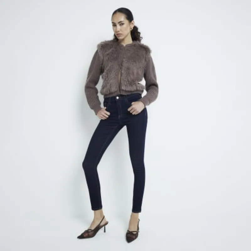 Indigo Denim Skinny Fit Jeans sold by River Island