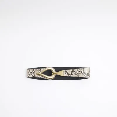 Brown snake skin waist belt sold by River Island