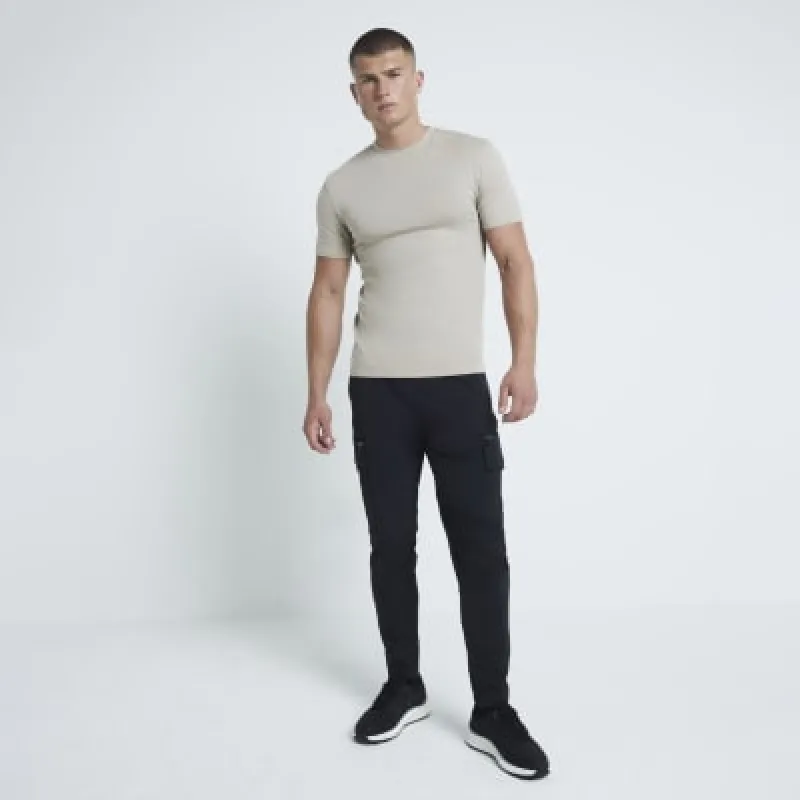 Stone Muscle Fit RI Studio T-Shirt sold by River Island