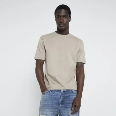 Cream Slim Fit RI Studio T-shirt sold by River Island