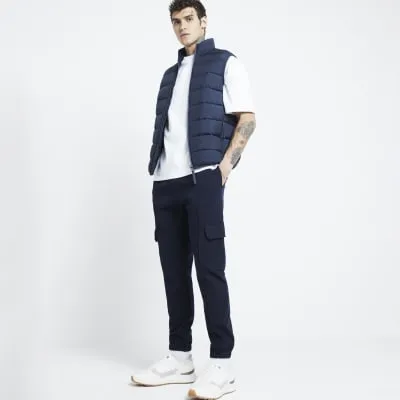 Navy Quilted Gilet sold by River Island