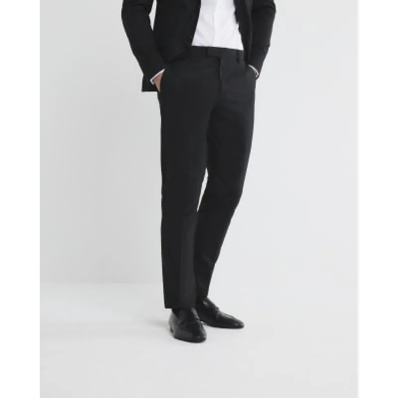 Black Skinny Fit Twill Suit Trousers sold by River Island