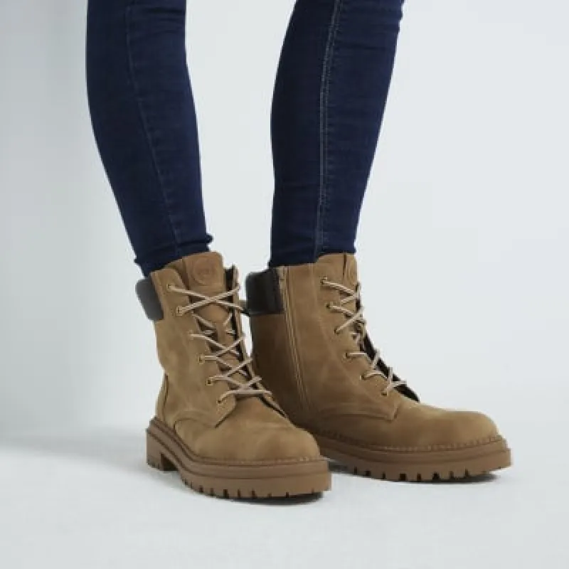 Tan Lace Up Hiker Boots sold by River Island