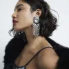 Silver Circle Cupchain Drop Earrings sold by River Island