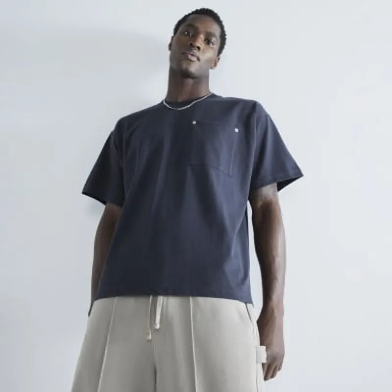 Black Boxy Fit Short Sleeve Cropped T-Shirt sold by River Island