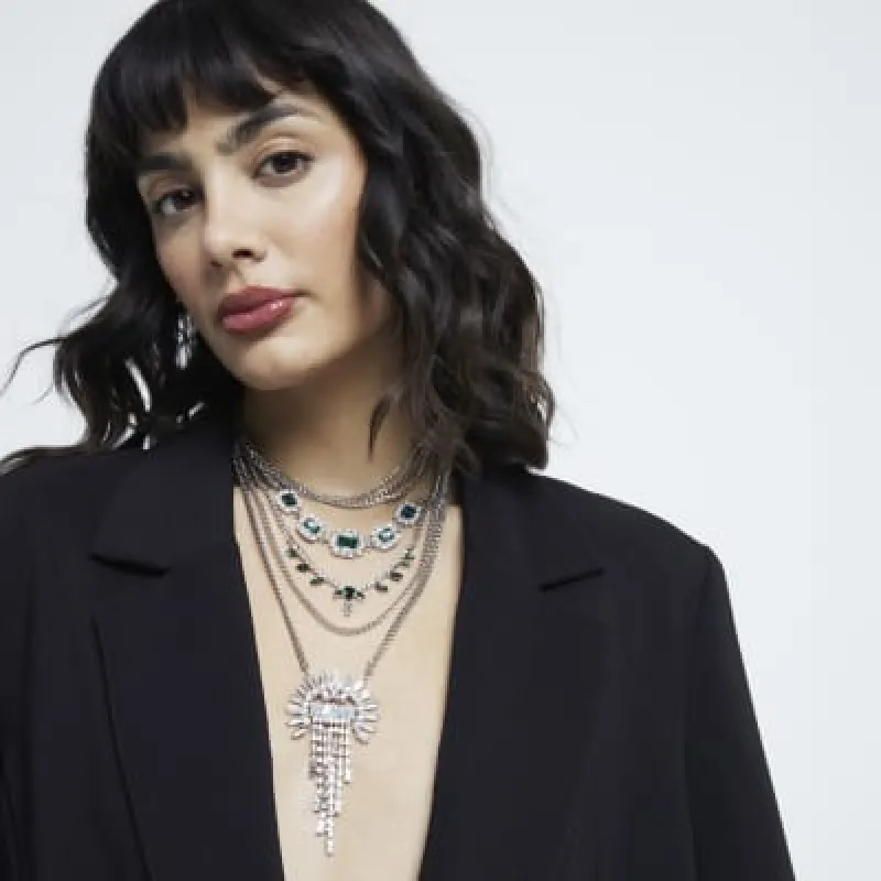 Silver Layering Necklace sold by River Island