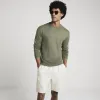 Khaki slim fit crew neck jumper sold by River Island