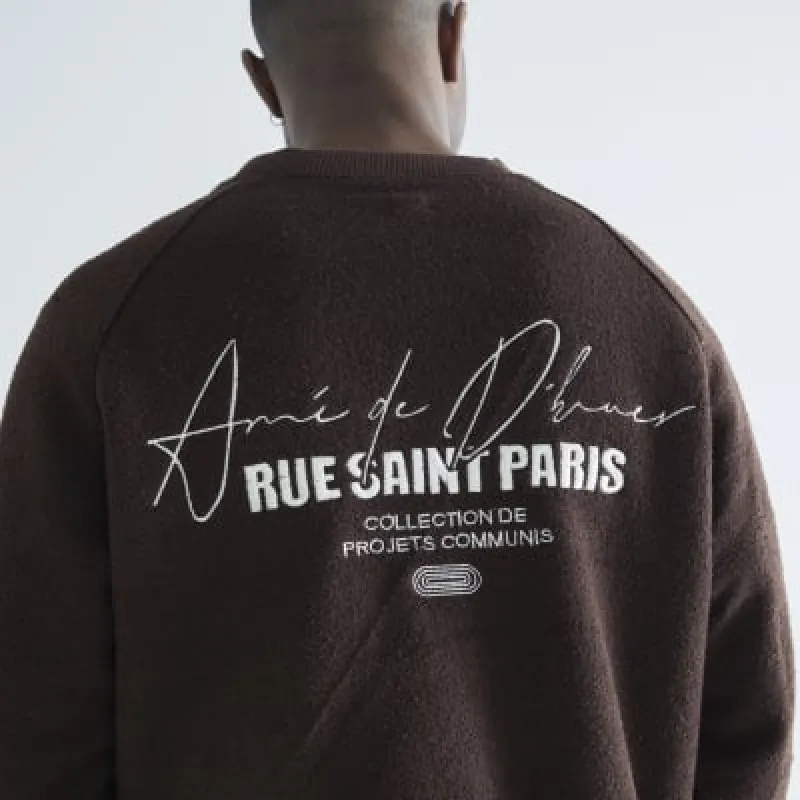 Brown Heavyweight Textured Graphic Sweatshirt sold by River Island