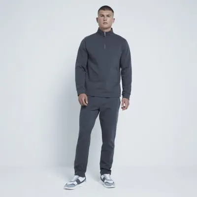 Grey Jacquard Slim Fit Sweatshirt sold by River Island