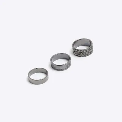 Black 3 Pack Rings sold by River Island