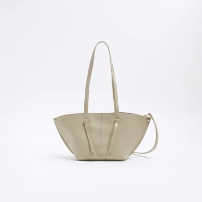 Cream Leather Tassel Cross Body Tote Bag sold by River Island
