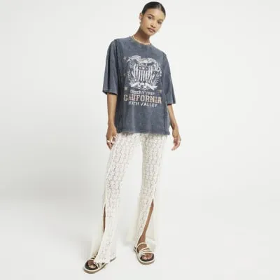 Grey graphic print t-shirt sold by River Island