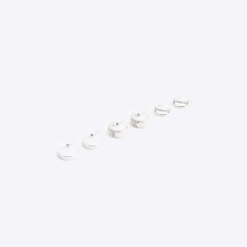 Silver hoop and cuff earrings multipack sold by River Island