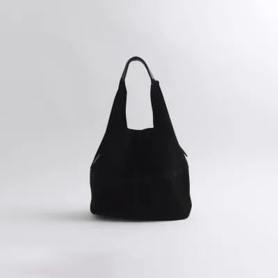 Black panel suede slouch tote bag sold by River Island