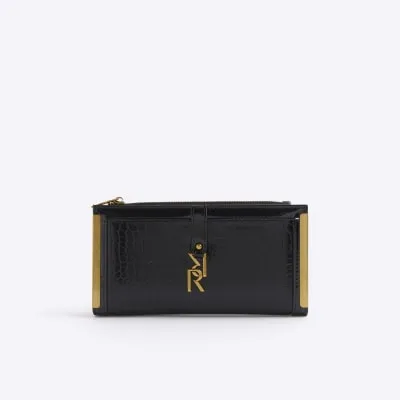 Black croc embossed purse sold by River Island
