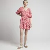 Red floral Belted Swing Mini Dress sold by River Island
