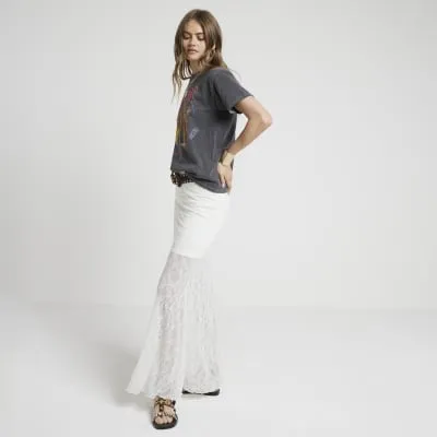 Cream Lace Maxi Skirt sold by River Island