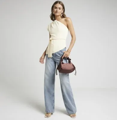 Yellow Belted Asymmetric Top sold by River Island