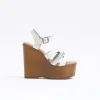 White leather strappy wedge sandals sold by River Island