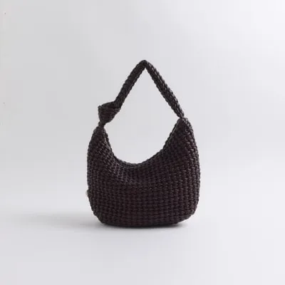 Red textured Knot Tote Bag sold by River Island