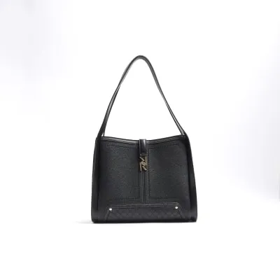 Black plain slouch tote bag sold by River Island