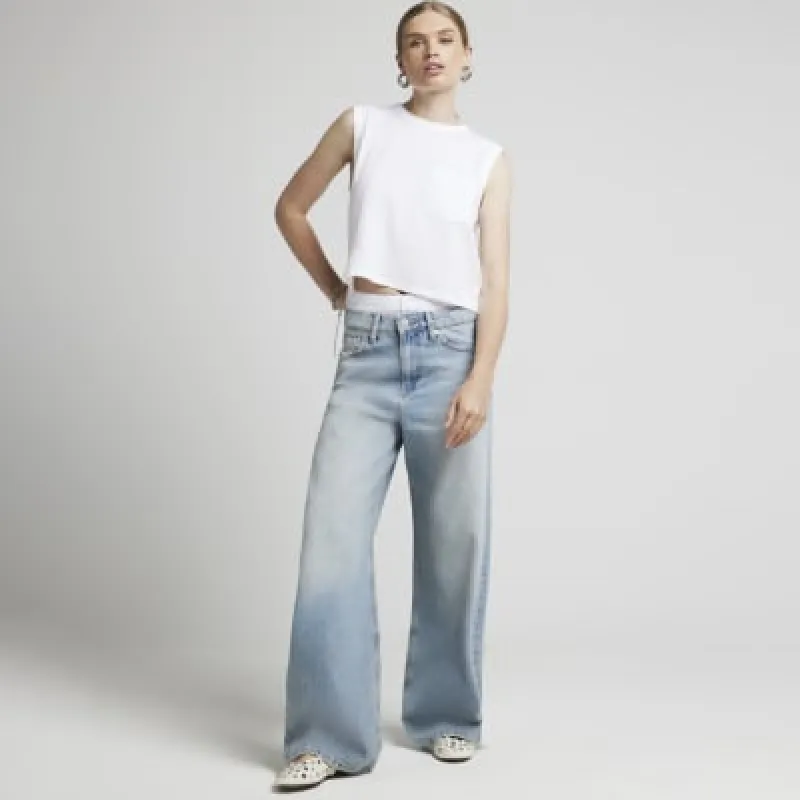 White boxy tank top sold by River Island