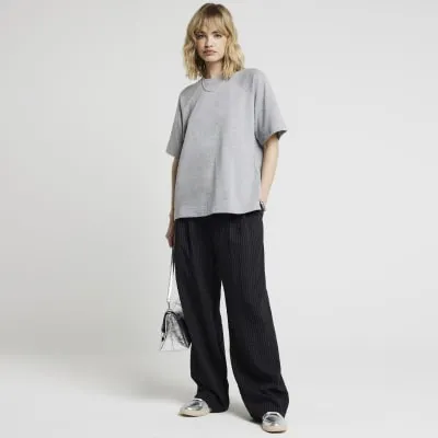 Grey oversized sweatshirt t-shirt sold by River Island
