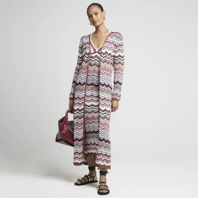 Purple chevron longline cardigan sold by River Island