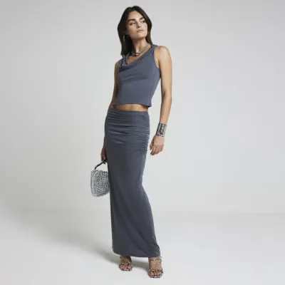 Grey cowl neck top sold by River Island