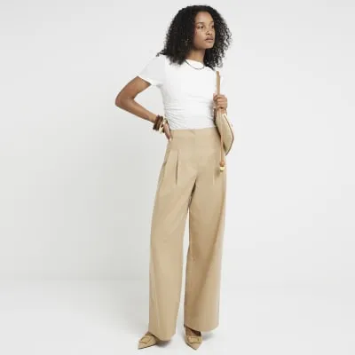 Cream Textured T-Shirt sold by River Island