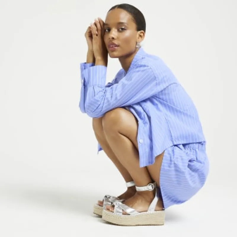 Silver Knot Flatform Espadrille Sandals sold by River Island