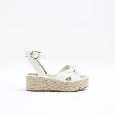 White knot flatform espadrille sandals sold by River Island