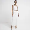 White ultra long tailored maxi skirt sold by River Island