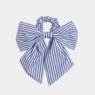 Blue stripe bow hair band sold by River Island