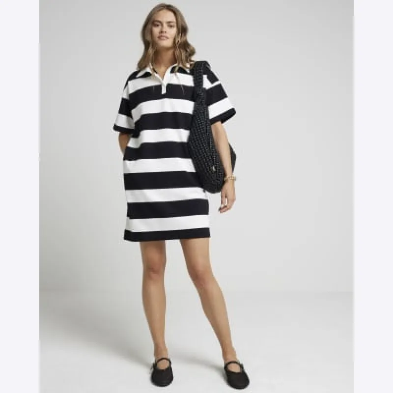 White stripe collared t-shirt mini dress sold by River Island