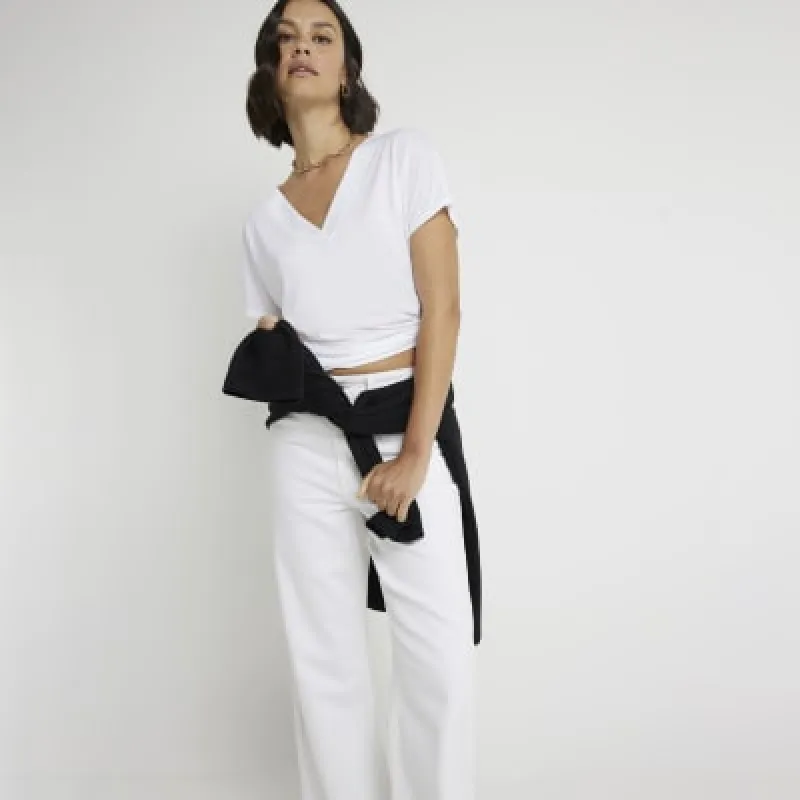 White v neck t-shirt sold by River Island
