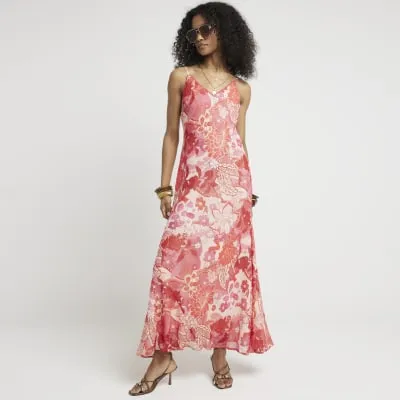 Pink floral slip maxi dress sold by River Island