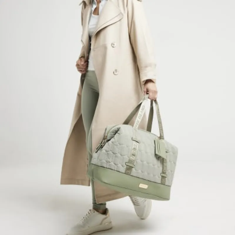 Green Quilted Holdall 3 piece set sold by River Island