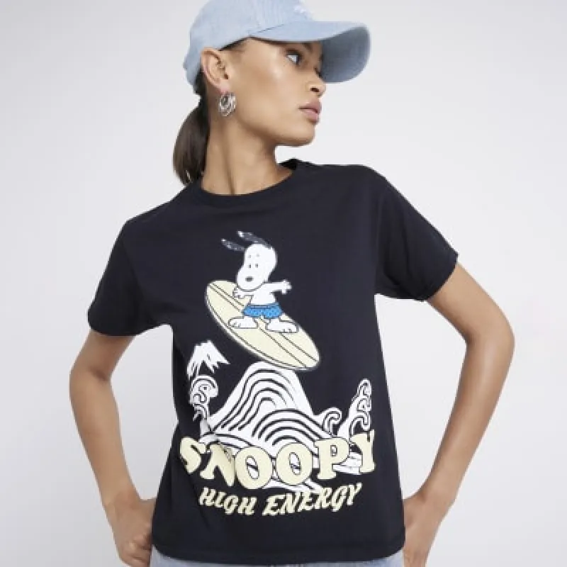 Grey Snoopy graphic t-shirt sold by River Island