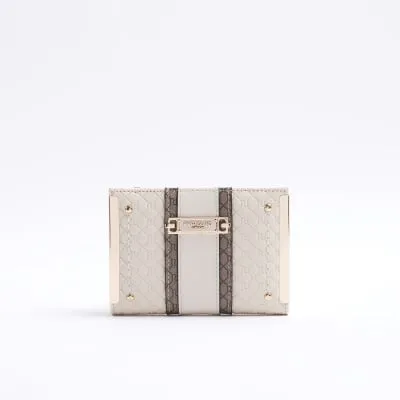 Cream Embossed Monogram Purse sold by River Island