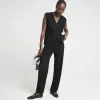 Black plisse waistcoat sold by River Island