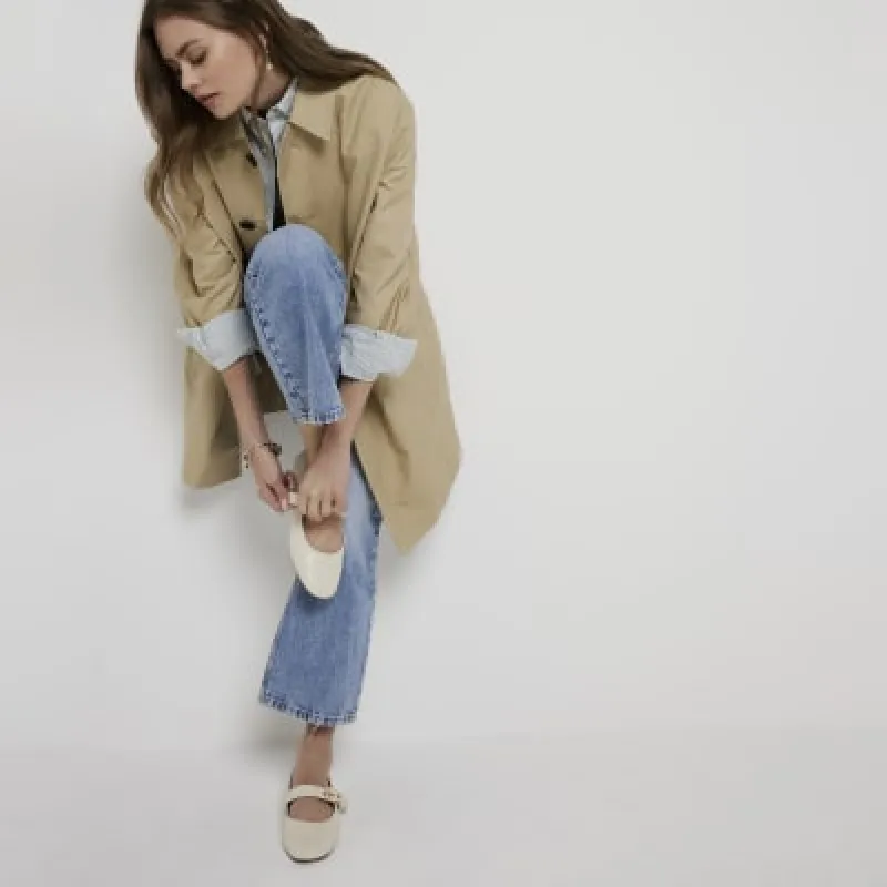 Cream Mary Jane Ballet Pumps sold by River Island