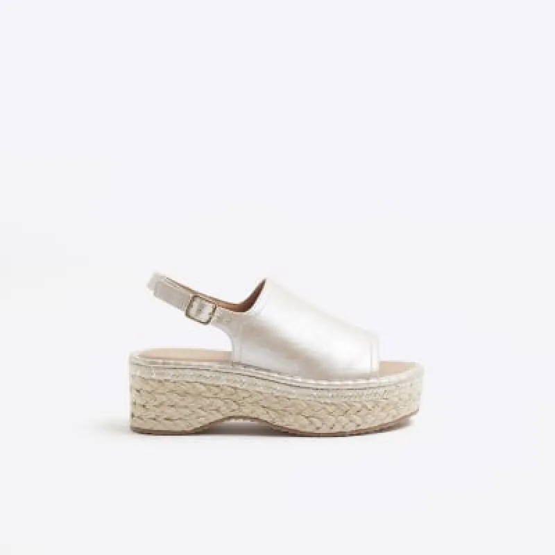 Bronze Espadrille Slingback Wedge sandals sold by River Island