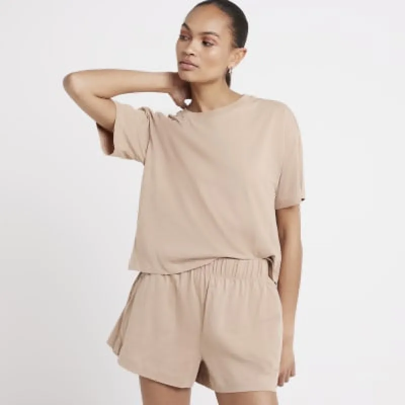Beige t-shirt and shorts set sold by River Island
