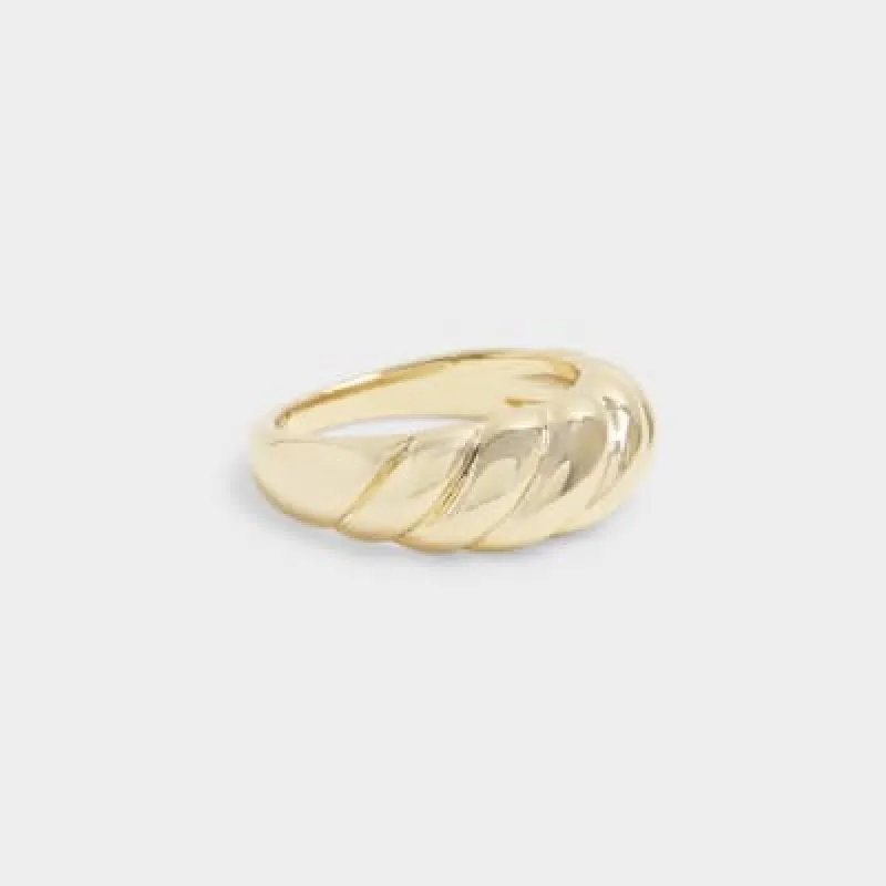 Gold Plated Textured Band Ring sold by River Island