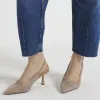 Beige wide fit Diamante Heeled Court Shoes sold by River Island